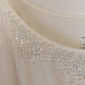 New York & Company White Tank Top Sz XL